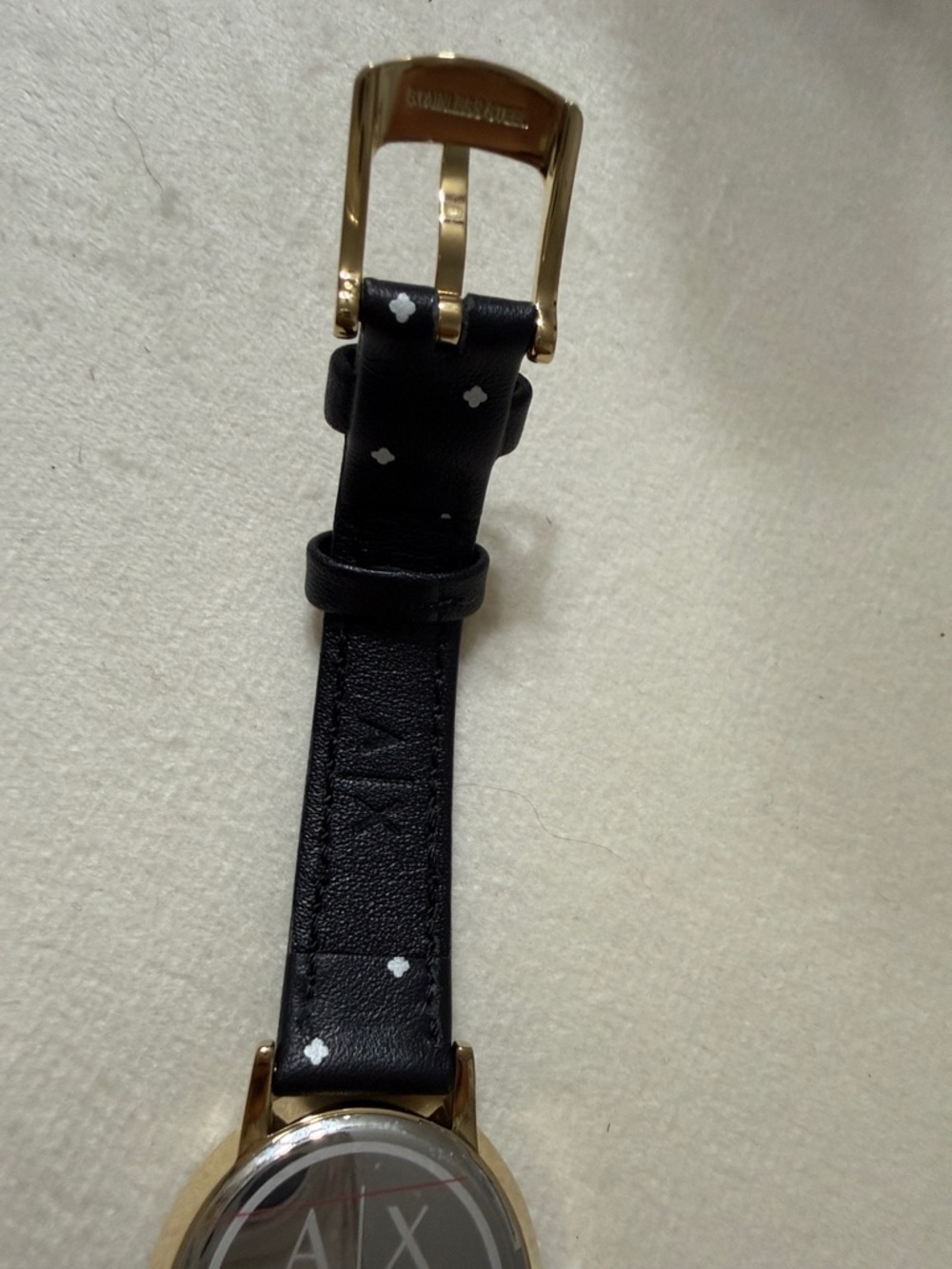 Armani Exchange Black Dial Gold-Tone Crystal Bezel Watch - Picture 4 of 8